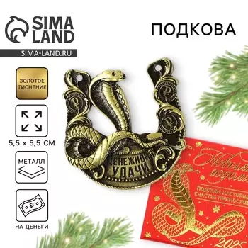 Подкова новогодняя в коробке «Новый год: Денежной удачи», 5.5 см
