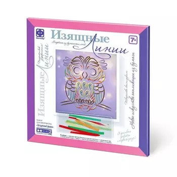 Объёмная картина из бумажных лент «Загадочный филин»