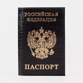 Обложка для паспорта, цвет чёрный