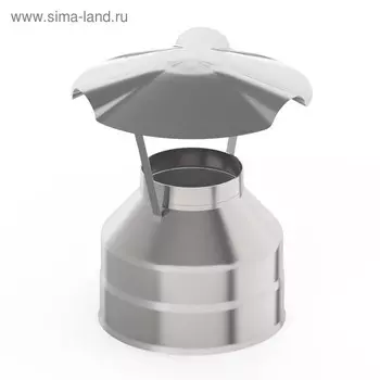 Оголовок для дымохода «УМК», d=200280 мм, нержавеющая сталь/оцинкованная сталь, 0.5 мм/0.5 мм