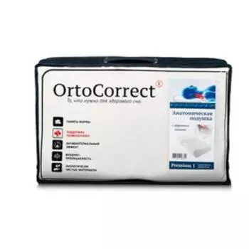 Ортопедическая подушка OrtoCorrect Premium 1, 54Х34, одна выемка под плечо, 12/9