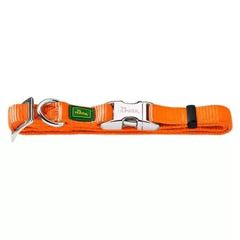Ошейник нейлоновый для собак Hunter ALU-Strong M, 40-55 см, с металлической застежкой, оранжевый 1