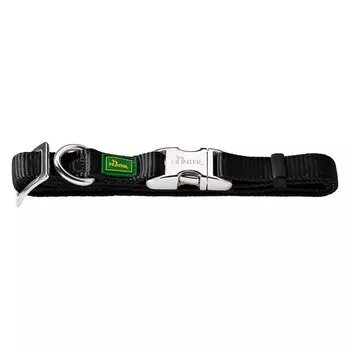 Ошейник нейлоновый для собак Hunter ALU-Strong L, 45-65 см, с металлической застежкой, черный 1562