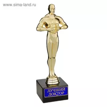 Кубок наградная фигура «Лучший доктор», оскар, пластик, подставка камень, 18 х 6 см