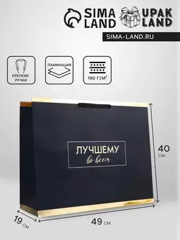 Пакет подарочный горизонтальный «Лучшему во всем», 494019 см