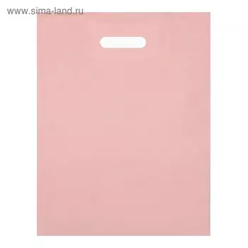 Пакет полиэтиленовый, с вырубной ручкой, персиковый, 34 х 45, 33 мкм