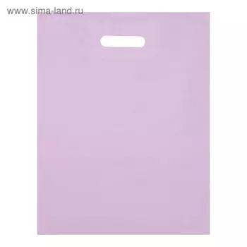 Пакет полиэтиленовый, с вырубной ручкой, сиреневый, 34 х 45, 33 мкм
