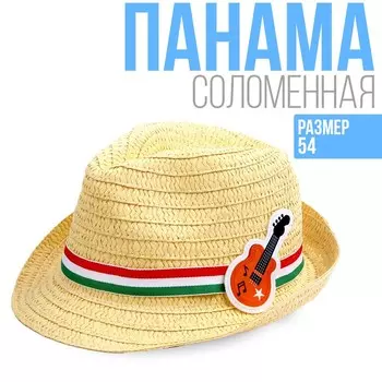 Панамка соломенная детская "Гитара", р-р. 52-54 см