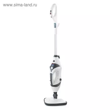 Паровая швабра Kitfort KT-1007, 1500 Вт, 330 мл, шнур 5 м, бело-серая
