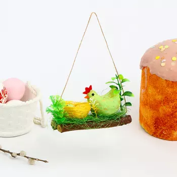 Пасхальный декор «Курочка на плотинке» 6 15 8 см