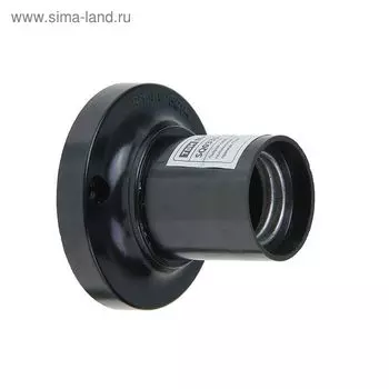Патрон TDM, Е27, потолочный, карболитовый, прямой, чёрный