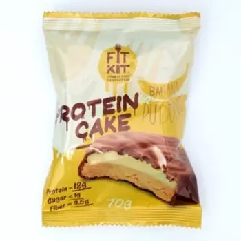 Печенье протеиновое Fit Kit Protein cake, со вкусом бананового пудинга, спортивное питание, 70 г