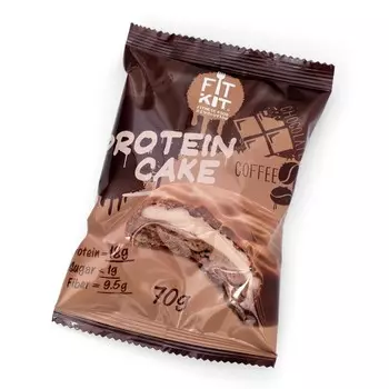 Печенье протеиновое Fit Kit Protein cake, со вкусом шоколад-кофе, спортивное питание, 70 г