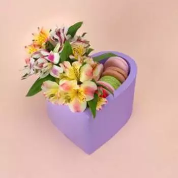 Пенобокс 16×16×10 см кашпо для цветов и подарков "Сердце", лавандовый