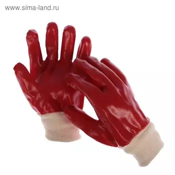Перчатки садовые, х/б, с ПВХ обливом, усиленная манжета, размер 10, Greengo