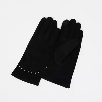 Перчатки женские, безразмерные, без утеплителя, цвет чёрный
