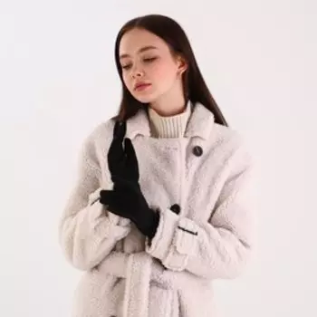 Перчатки женские, безразмерные, без утеплителя, цвет чёрный