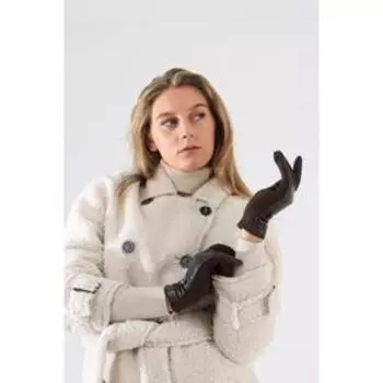 Перчатки женские, безразмерные, без утеплителя, цвет коричневый