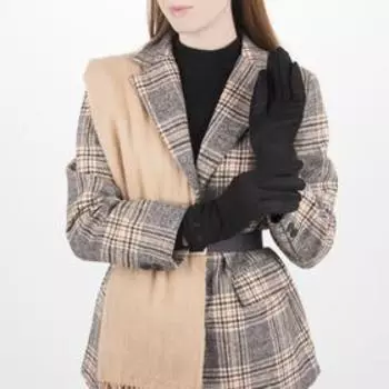 Перчатки женские безразмерные, с утеплителем, цвет чёрный