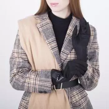 Перчатки женские, безразмерные, без утеплителя, цвет чёрный