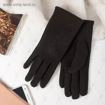 Перчатки женские, цвет чёрный, размер 18-20