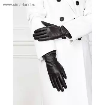 Перчатки женские, размер 7, цвет тёмно-коричневый