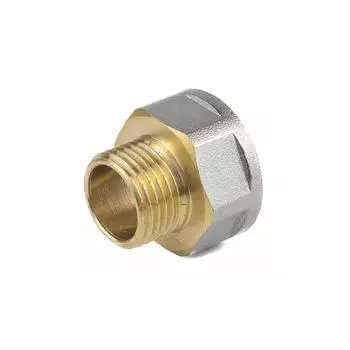 Переходник Aquasfera 9021-01, 3/4" х 1/2", внутренняя/наружная резьба, никелированная латунь
