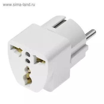 Переходник универсальный 16А, с з/к, 220 В, белый