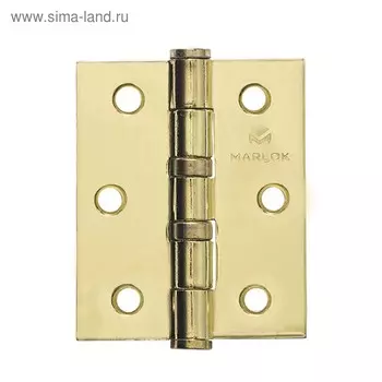 Петля дверная MARLOK, 75х62х2.5 мм, цвет золото