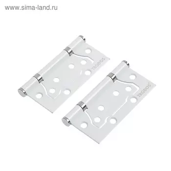 Петля дверная TRODOS, 100х75х2 мм, без врезки, белый