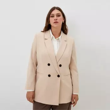 Пиджак женский двубортный MIST plus-size, р.52, бежевый