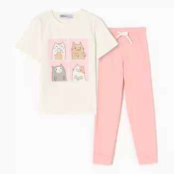 Пижама детская для девочки KAFTAN "Cats" рост 134-140 (36)