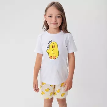 Пижама детская (футболка и шорты) KAFTAN Duck, размер 32 (110-116 см)