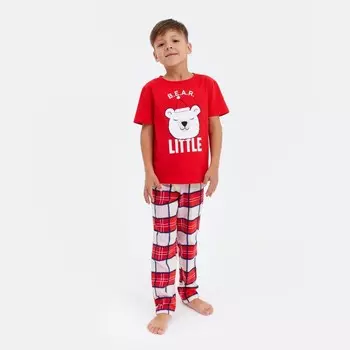 Пижама новогодняя детская KAFTAN "Bear" размер 30 (98-104)