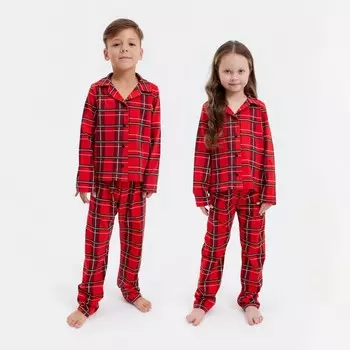 Пижама детская KAFTAN "Клетка" размер 32 (110-116 см)