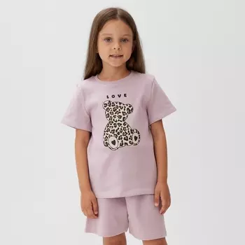 Пижама детская KAFTAN Love, размер 32 (110-116 см), лиловая