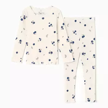 Пижама детская (лонгслив и брюки) KAFTAN Little berry, размер 36 (134-140 см)