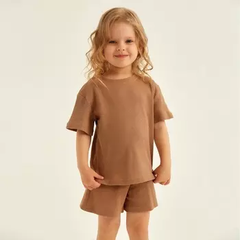 Пижама детская SL HOME, размер 38 (146-152 см), цвет кофейный