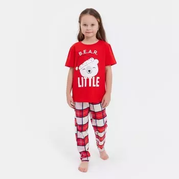 Пижама новогодняя детская KAFTAN "Bear" размер 30 (98-104)