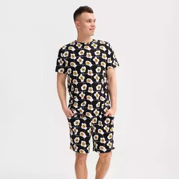 Пижама мужская KAFTAN «Яйца», размер 50, чёрная