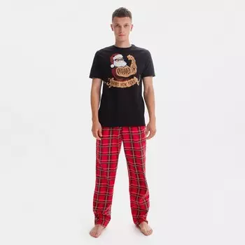 Пижама мужские KAFTAN "New year", цвет красный/чёрный, размер 56