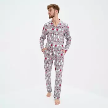 Пижама новогодняя мужская KAFTAN «Скандинавия», размер 56