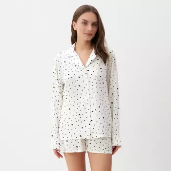 Пижама женская (шорты, жакет) KAFTAN, размер 48-50, белая