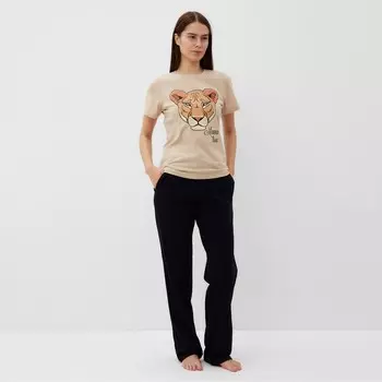 Пижама женская (футболка, брюки) KAFTAN Lion, размер 52-54