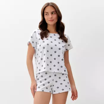 Пижама женская (футболка, шорты) KAFTAN Star, размер 44-46, серая