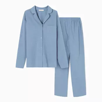 Пижама женская (рубашка, брюки) KAFTAN Basic, размер 48-50, голубая