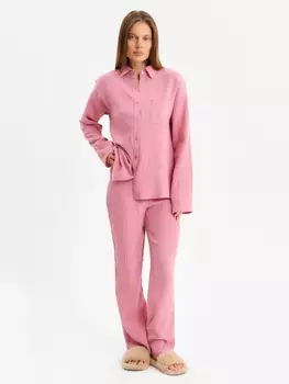 Пижама женская (рубашка, брюки) KAFTAN Basic, размер 44-46, пудрово-розовая