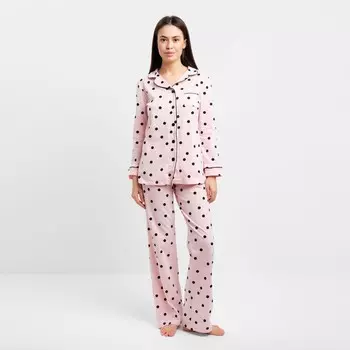 Пижама женская (рубашка, брюки) KAFTAN Cute, размер 48-50, розовая