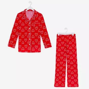 Пижама женская (рубашка и брюки) KAFTAN "Love" размер 48-50