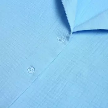 Пижама женская (рубашка, шорты) KAFTAN Basic, размер 48-50, голубая